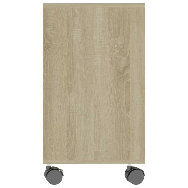 Table d'appoint meuble de salon sur roulettes 70 x 35 x 55 cm en bois d'ingénierie couleur chêne DEC032426