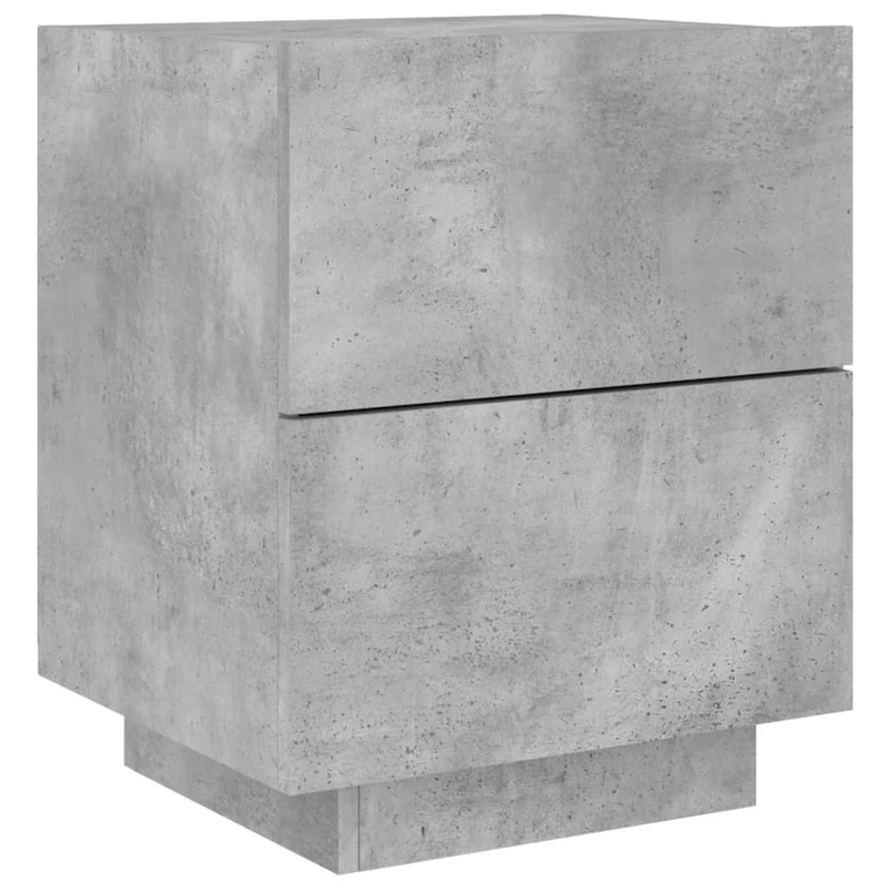 Table de chevet avec 2 tiroirs et LED 45 x 40 x 55 cm en bois d'ingénierie gris DEC032804