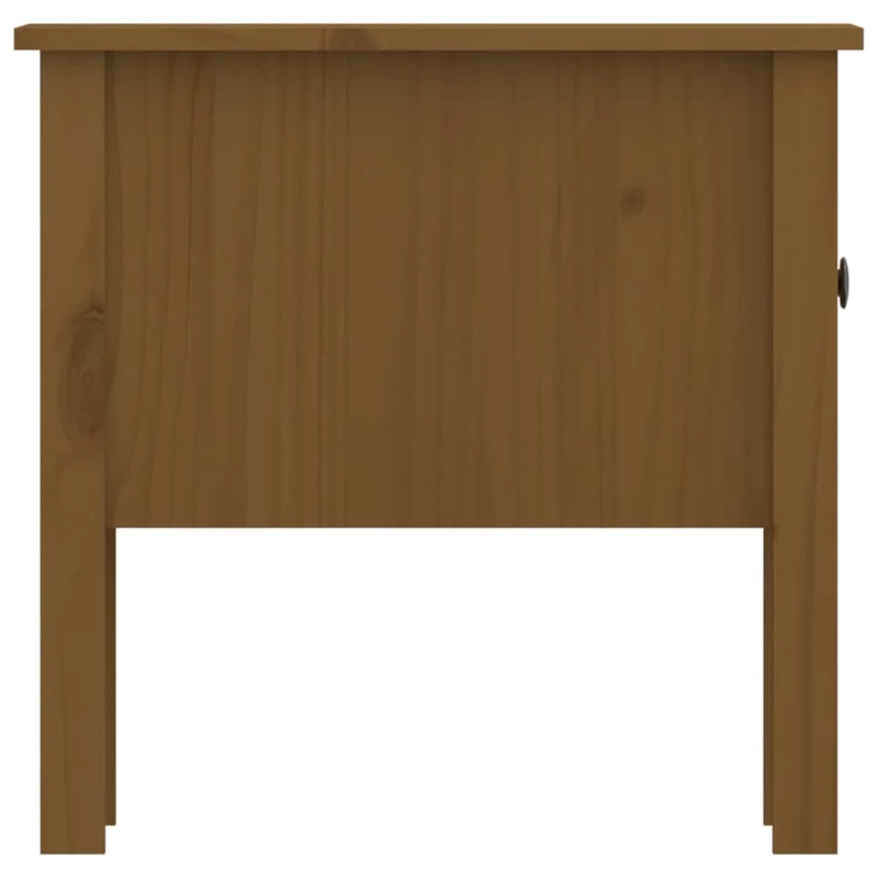 Lot de 2 tables d'appoint avec tiroir cehvets 50 x 50 x 49cm bois de pin marron miel DEC032656