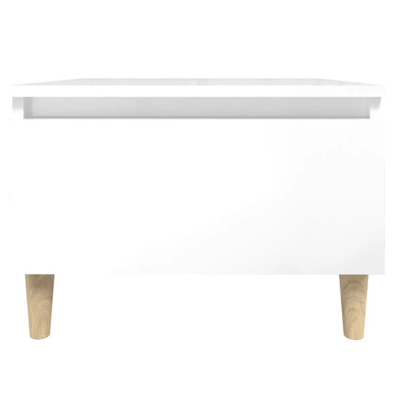Lot de 2 tables d'appoint avec tiroir chevet 50 x 46 x 35cm en bois ingénierie blanc brilliant DEC032652