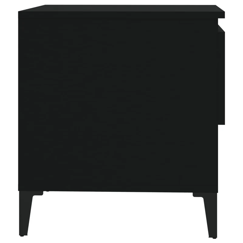 Lot de 2 tables d'appoint chevet avec tiroir 50 x 46 x 50 cm en bois d’ingénierie noir DEC032645