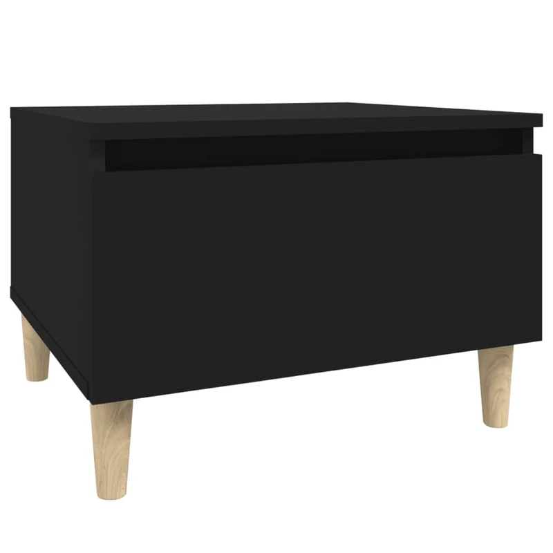 Lot de 2 tables d'appoint avec tiroir 50 x 46 x 35 cm en bois d'ingénierie noir DEC032644