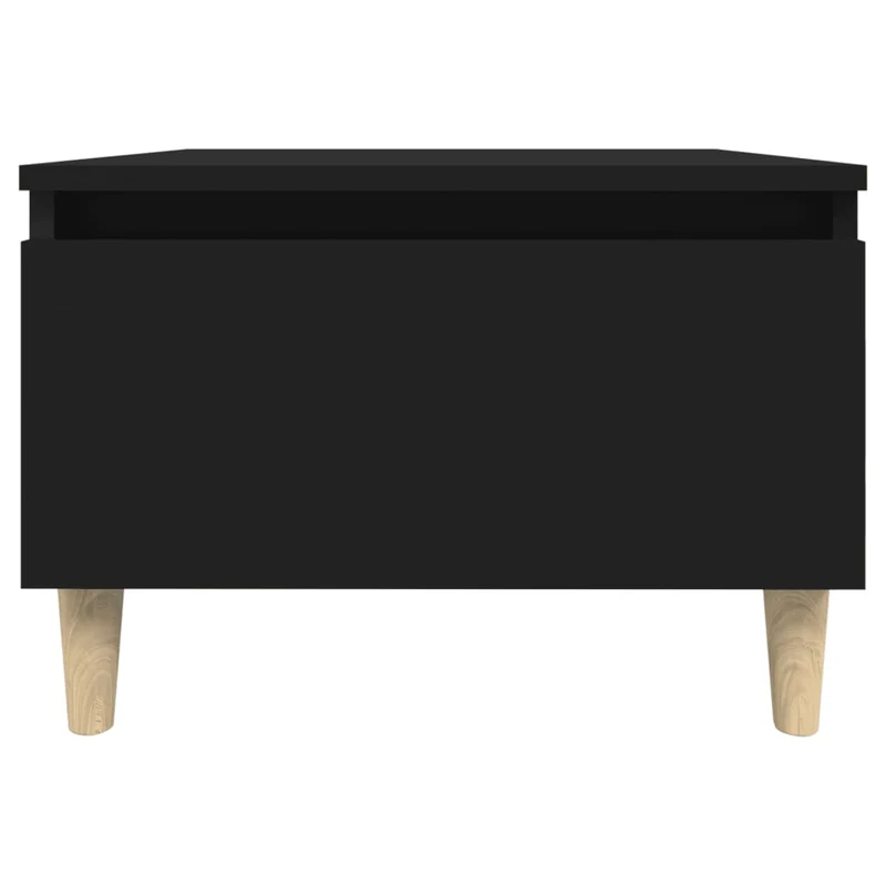 Lot de 2 tables d'appoint avec tiroir 50 x 46 x 35 cm en bois d'ingénierie noir DEC032644
