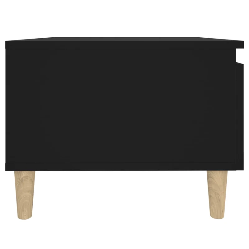 Lot de 2 tables d'appoint avec tiroir 50 x 46 x 35 cm en bois d'ingénierie noir DEC032644