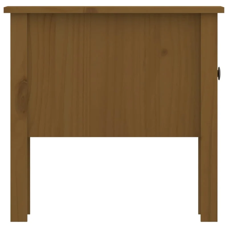 Table d'appoint chevet avec tiroir 50 x 50 x 49 cm en bois massif de pin brun DEC032473