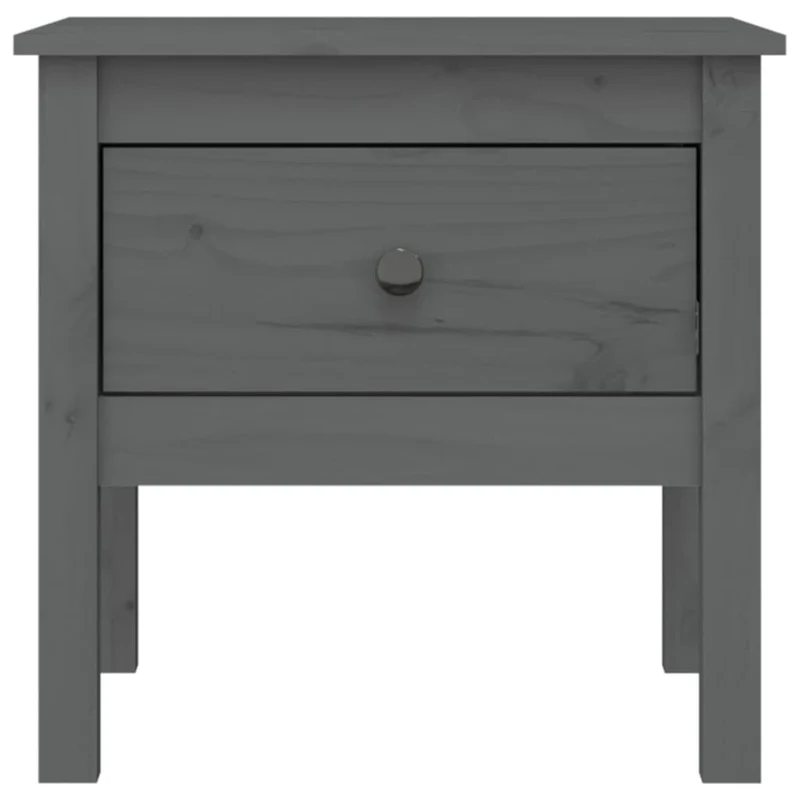 Table d'appoint chevet avec tiroir 50 x 50 x 49 cm en bois massif de pin gris DEC032443