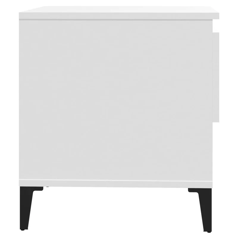 Table d'appoint bout de canapé chevet avec tiroir 50 x 46 x 50 cm bois d’ingénierie blanc DEC032358