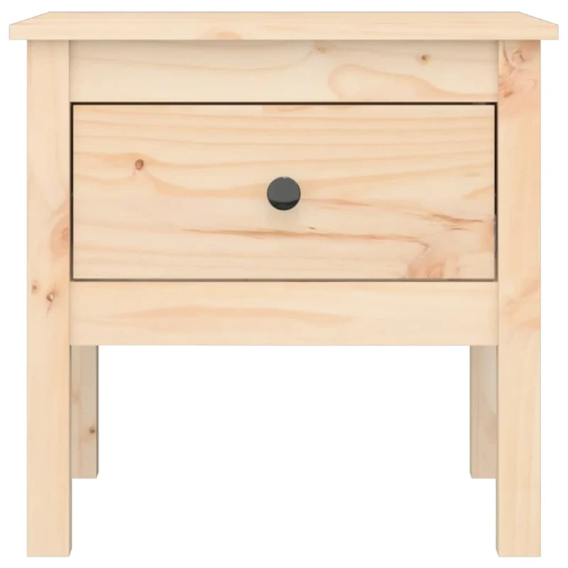 Table d'appoint chevet avec tiroir 50 x 50 x 49 cm en bois massif de pin brun DEC032315