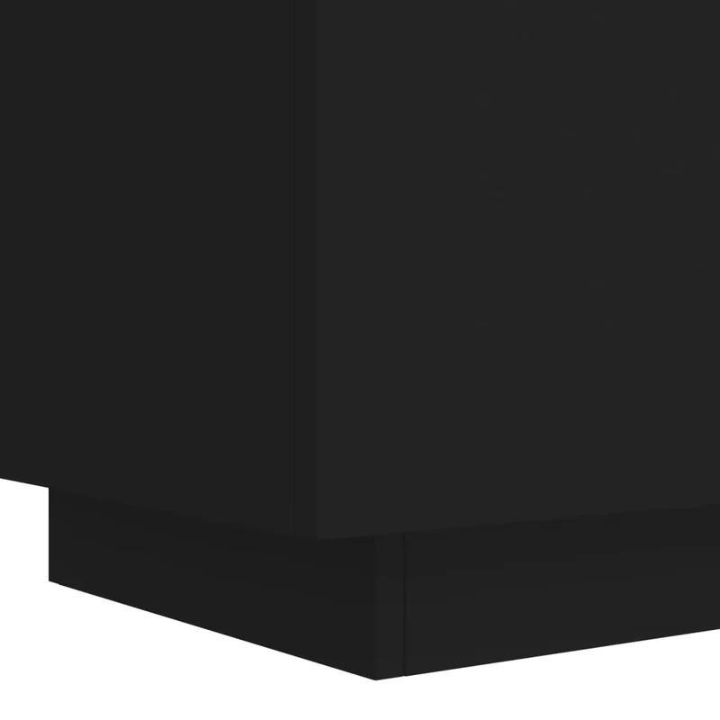 Table de chevet avec tiroirs et lumières LED RVB 45 x 40 x 55 cm en bois d'ingénierie noir DEC032786