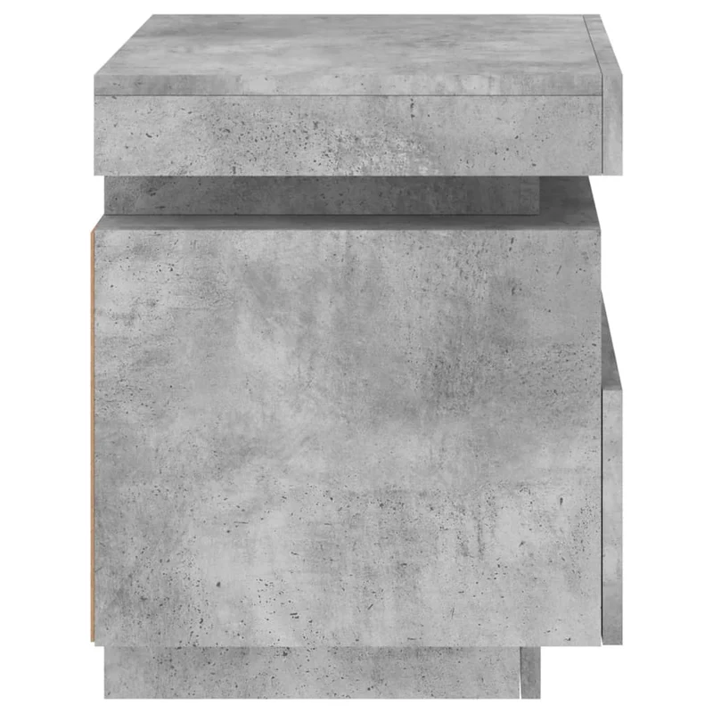 Table de chevet avec tiroir et LED RVB 40 x 39 x 48,5 cm bois d'ingénierie gris DEC032779