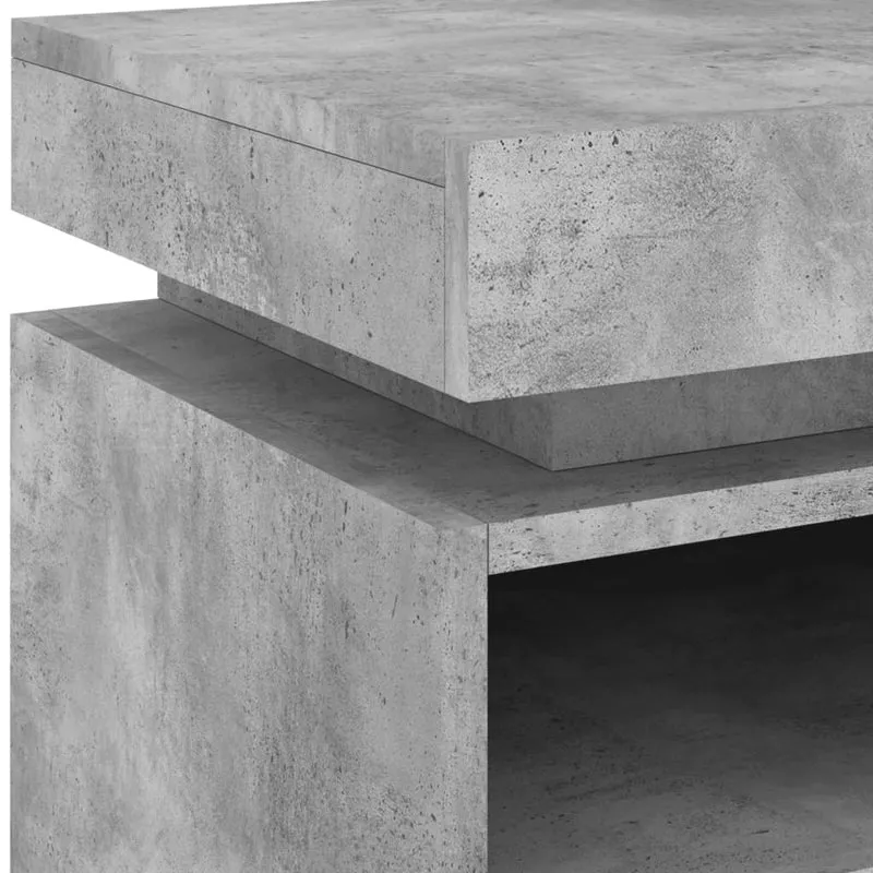 Table de chevet avec tiroir et LED RVB 40 x 39 x 48,5 cm bois d'ingénierie gris DEC032779