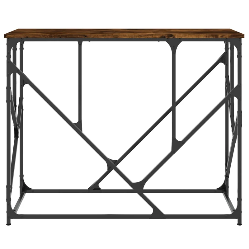 Table d'appoint console pratique pour une entrée organisée 100 x 40 x 80 cm bois d'ingénierie marron et métal DEC031775