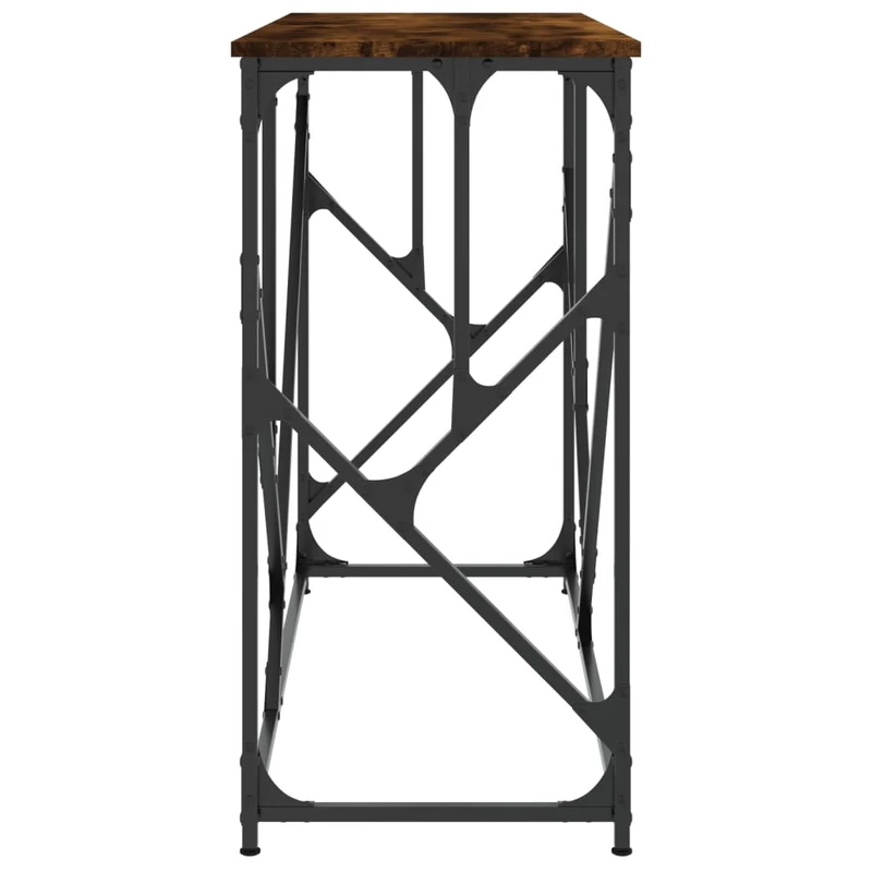 Table d'appoint console pratique pour une entrée organisée 100 x 40 x 80 cm bois d'ingénierie marron et métal DEC031775