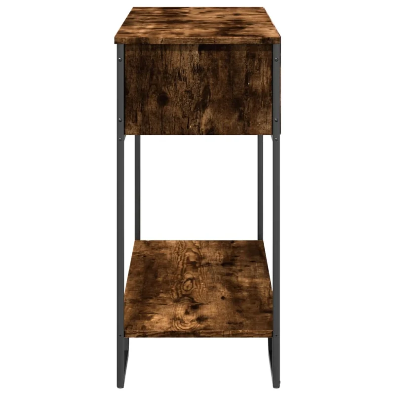 Table d'appoint console pratique avec compartiments pour une entrée organisée 100 x 35 x 74,5 cm bois d'ingénierie marron et métal DEC031769