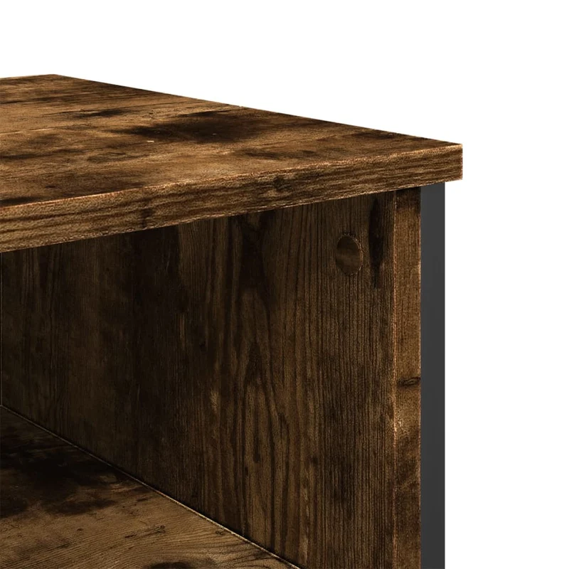 Table d'appoint console pratique avec compartiments pour une entrée organisée 100 x 35 x 74,5 cm bois d'ingénierie marron et métal DEC031769