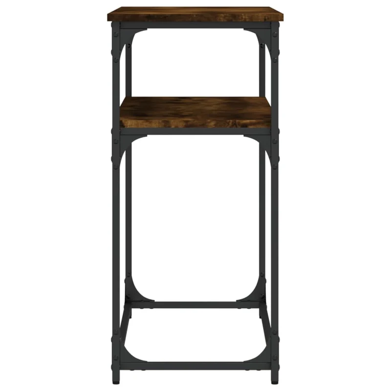 Table d'appoint console pratique avec étagères pour une entrée organisée 100 x 35,5 x 75 cm bois d'ingénierie marron et métal DEC031766