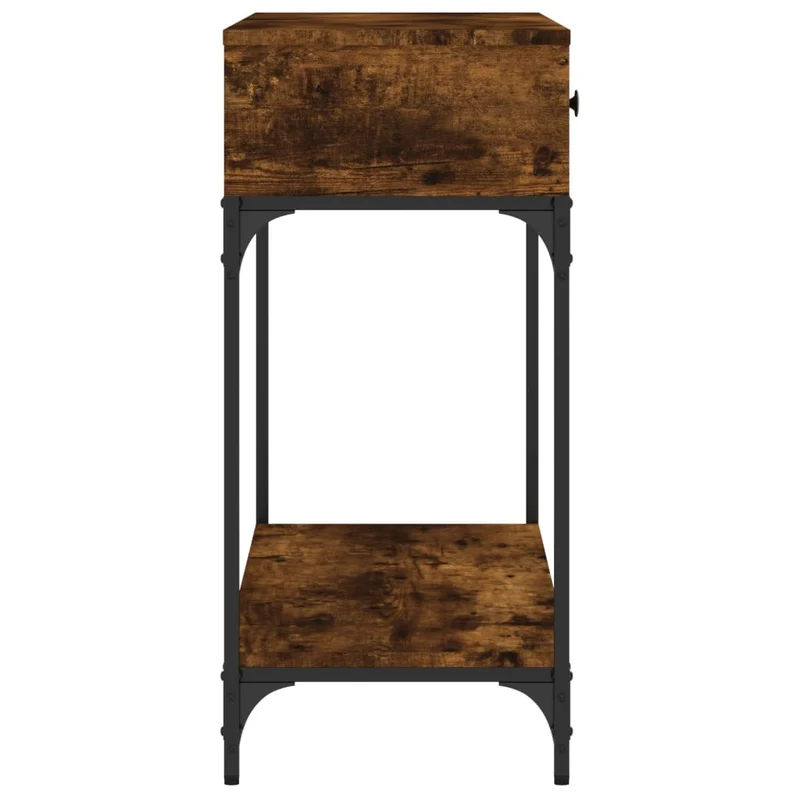 Table d'appoint console pratique avec tiroirs pour une entrée organisée 100 x 34,5 x 75 cm bois d'ingénierie marron et métal DEC031765