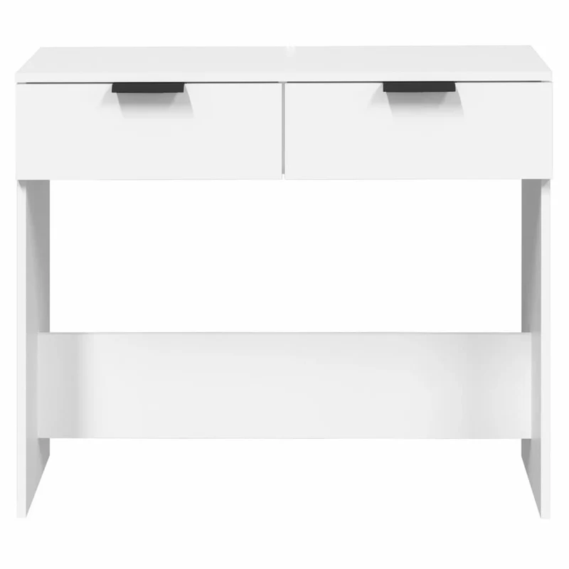 Table d'appoint console pratique avec tiroirs pour une entrée organisée 90 x 36 x 75 cm bois d'ingénierie blanc DEC031723