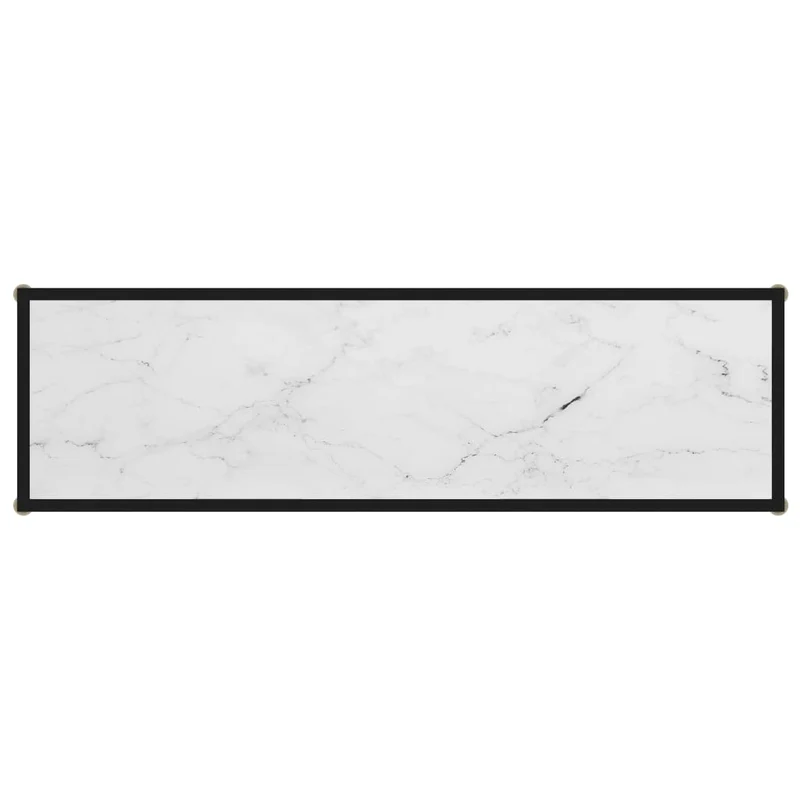 Table d'appoint console pratique pour une entrée organisée 120 x 35 x 75 cm verre trempé blanc et acier DEC031700