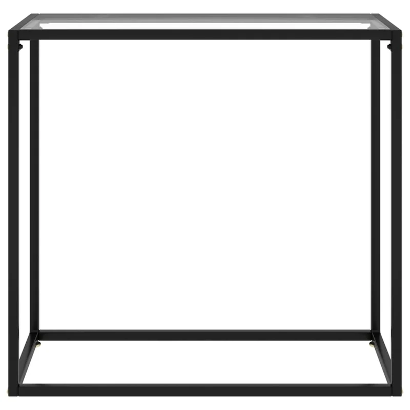 Table d'appoint console pratique pour une entrée organisée 80 x 35 x 75 cm verre trempé transparent et acier DEC032277