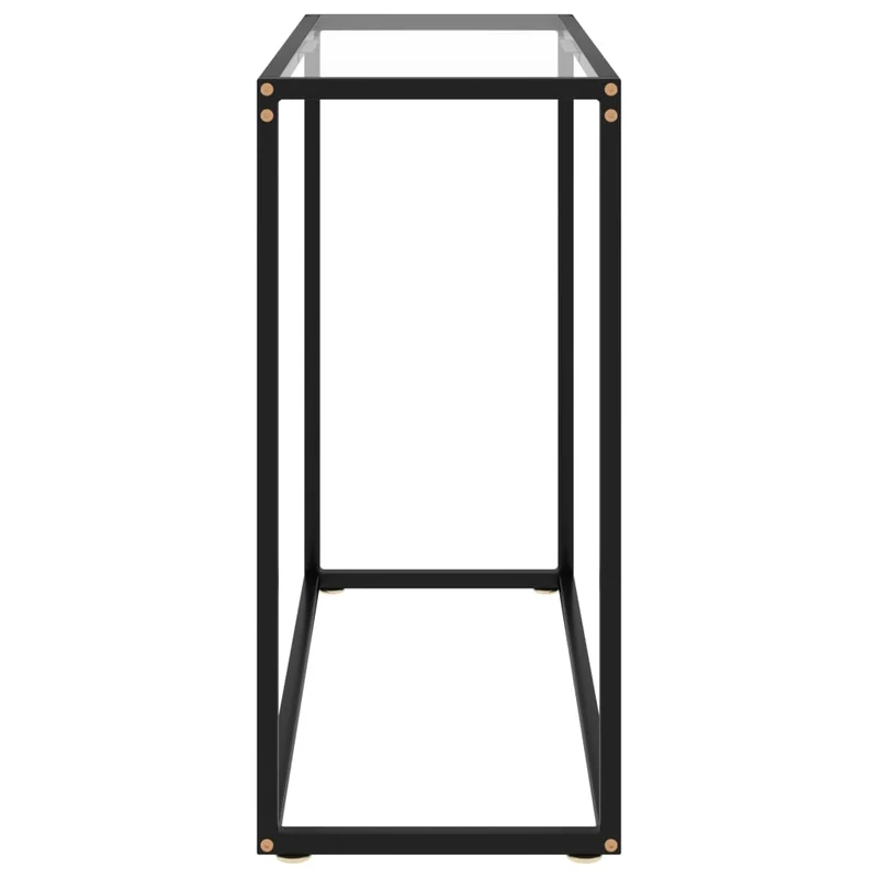 Table d'appoint console pratique pour une entrée organisée 80 x 35 x 75 cm verre trempé transparent et acier DEC032277