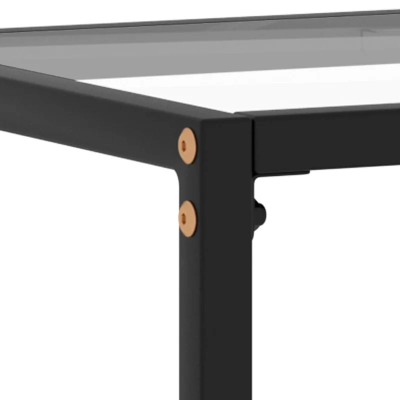 Table d'appoint console pratique pour une entrée organisée 80 x 35 x 75 cm verre trempé transparent et acier DEC032277