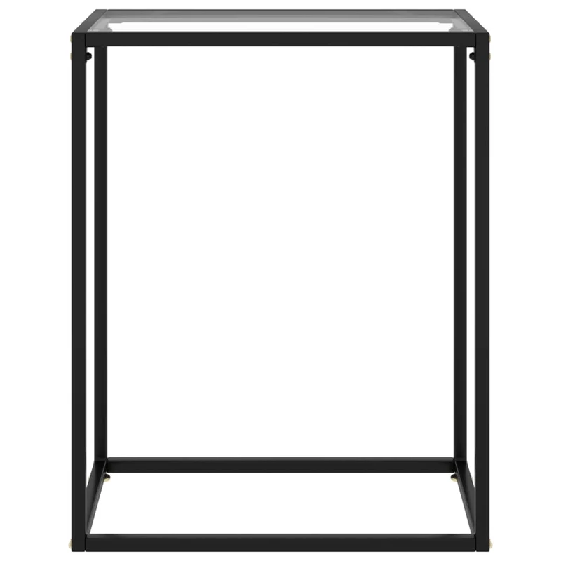 Table d'appoint console pratique pour une entrée organisée 60 x 35 x 75 cm verre trempé transparent et acier DEC032275