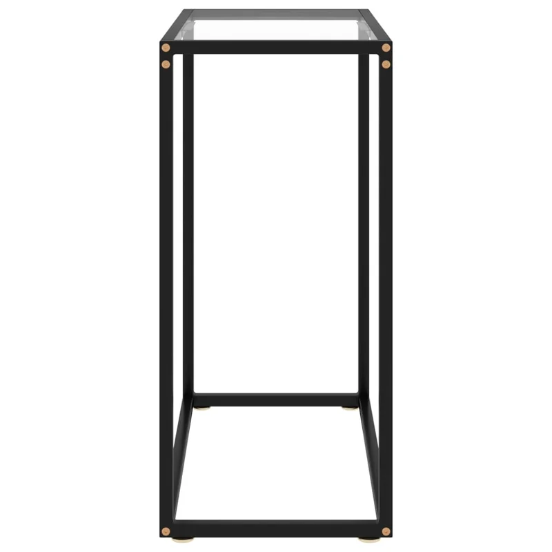 Table d'appoint console pratique pour une entrée organisée 60 x 35 x 75 cm verre trempé transparent et acier DEC032275