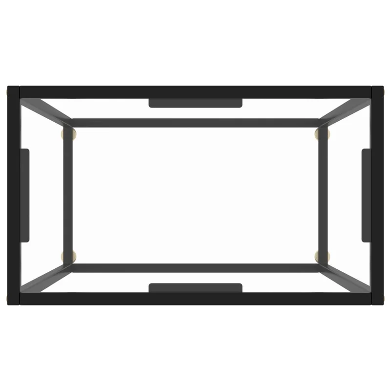 Table d'appoint console pratique pour une entrée organisée 60 x 35 x 75 cm verre trempé transparent et acier DEC032275