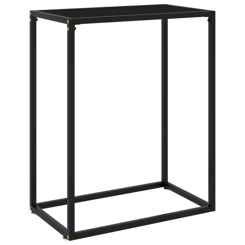 Table d'appoint console pratique pour une entrée organisée 60 x 35 x 75 cm verre trempé et acier noir DEC032142