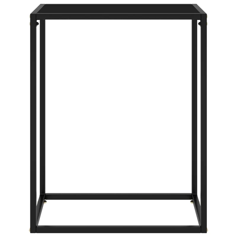 Table d'appoint console pratique pour une entrée organisée 60 x 35 x 75 cm verre trempé et acier noir DEC032142