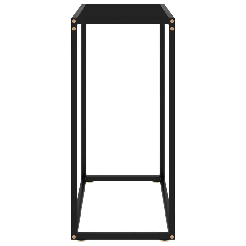 Table d'appoint console pratique pour une entrée organisée 60 x 35 x 75 cm verre trempé et acier noir DEC032142