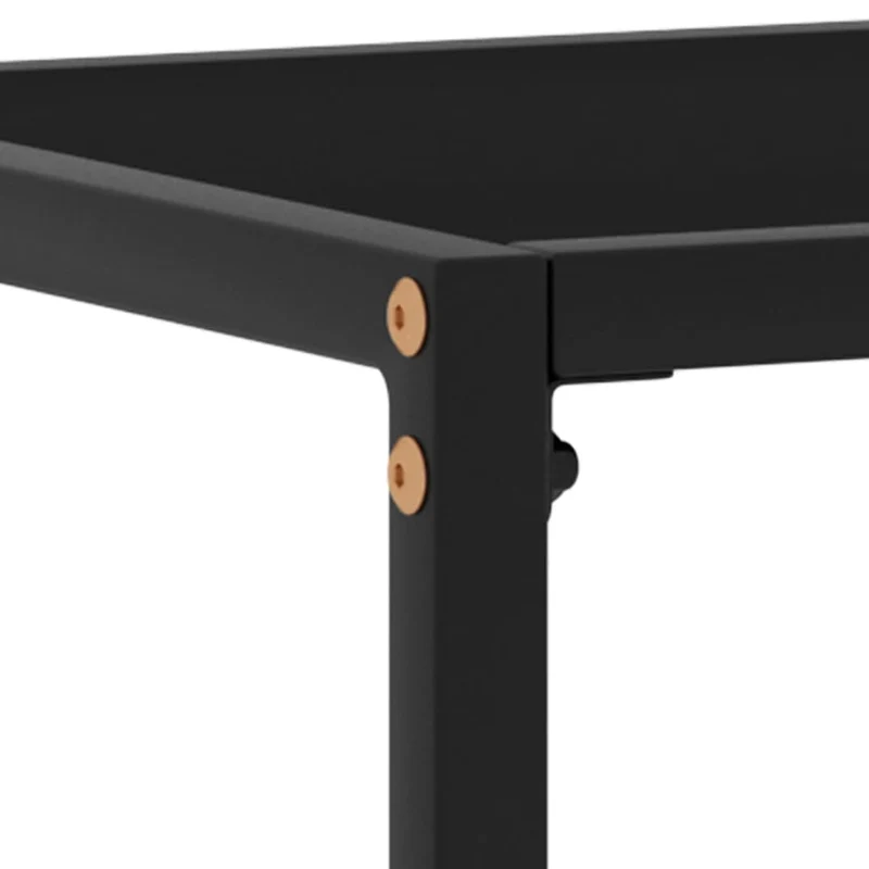 Table d'appoint console pratique pour une entrée organisée 60 x 35 x 75 cm verre trempé et acier noir DEC032142