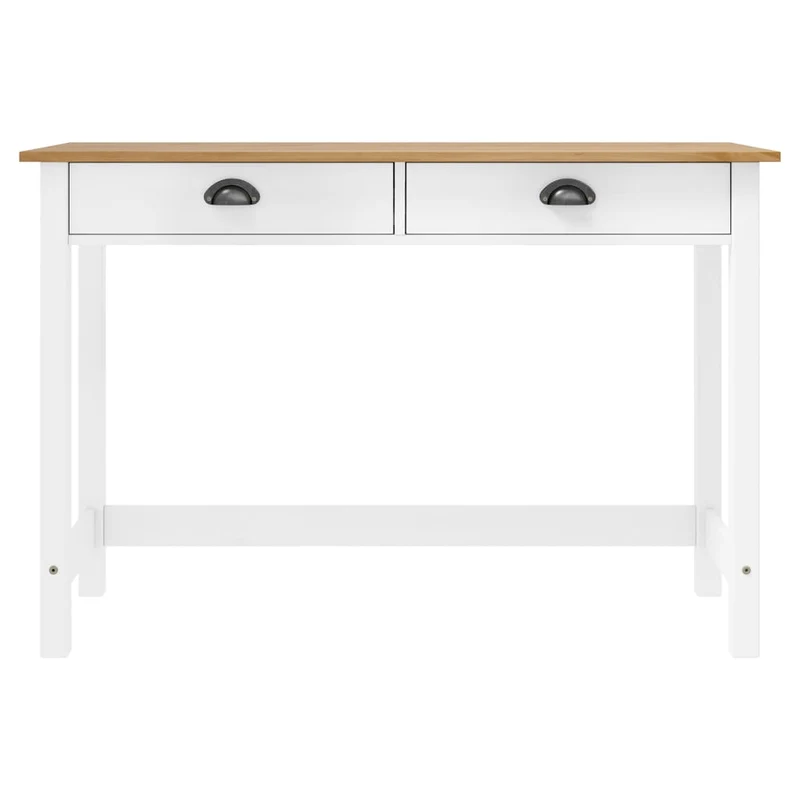 Table d'appoint console pratique avec tiroirs pour une entrée organisée 110 x 45 x 74 cm pin solide blanc DEC032025