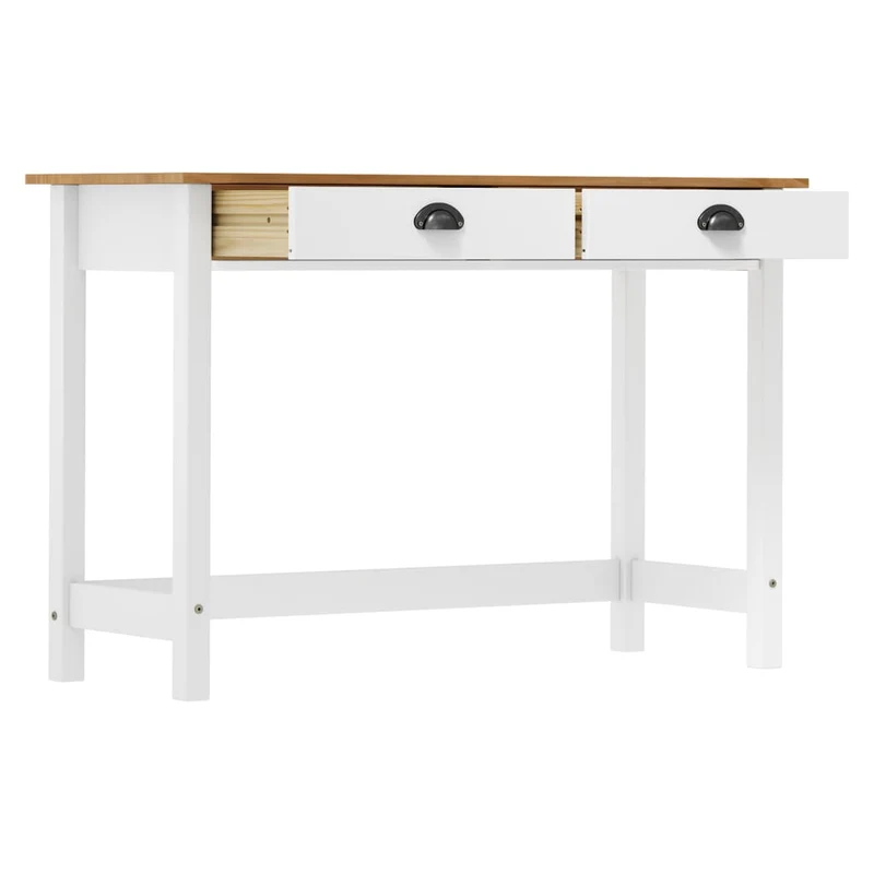Table d'appoint console pratique avec tiroirs pour une entrée organisée 110 x 45 x 74 cm pin solide blanc DEC032025