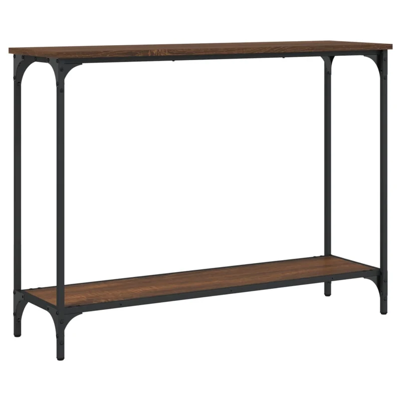 Table d'appoint console pratique pour une entrée organisée 101 x 30,5 x 75 cm bois d'ingénierie et métal DEC031850