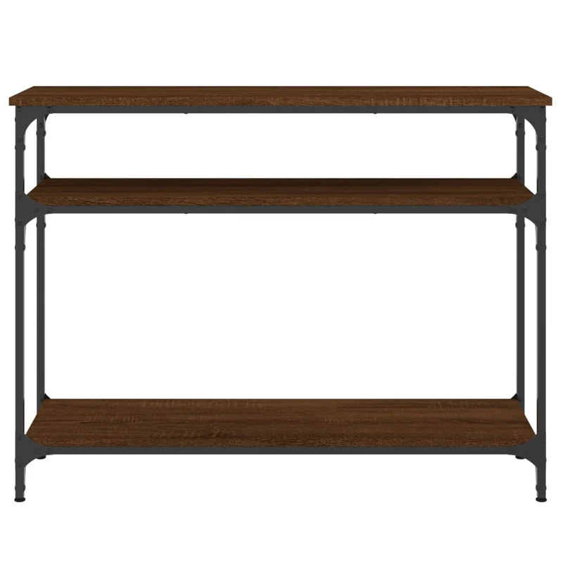 Table d'appoint console pratique avec étagères pour une entrée organisée 100 x 29 x 75 cm bois d'ingénierie et métal DEC031830