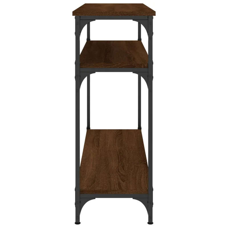 Table d'appoint console pratique avec étagères pour une entrée organisée 100 x 29 x 75 cm bois d'ingénierie et métal DEC031830