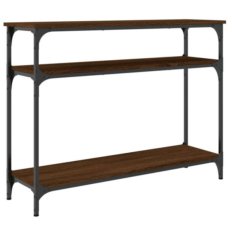 Table d'appoint console pratique avec étagères pour une entrée organisée 100 x 29 x 75 cm bois d'ingénierie et métal DEC031830