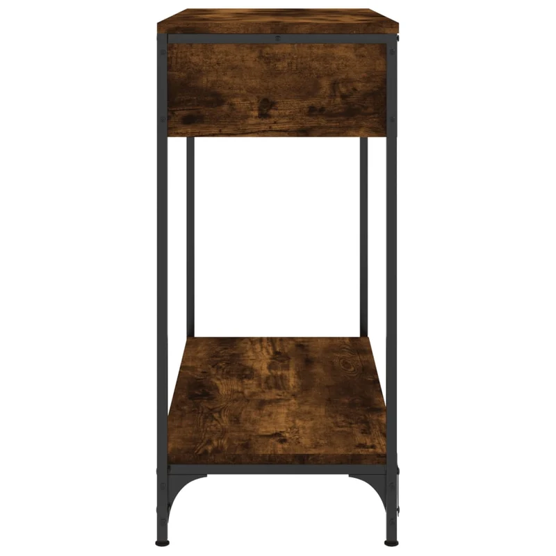 Table d'appoint console pratique avec tiroirs pour une entrée organisée 75 x 34,5 x 75 cm bois d'ingénierie marron et métal DEC031813