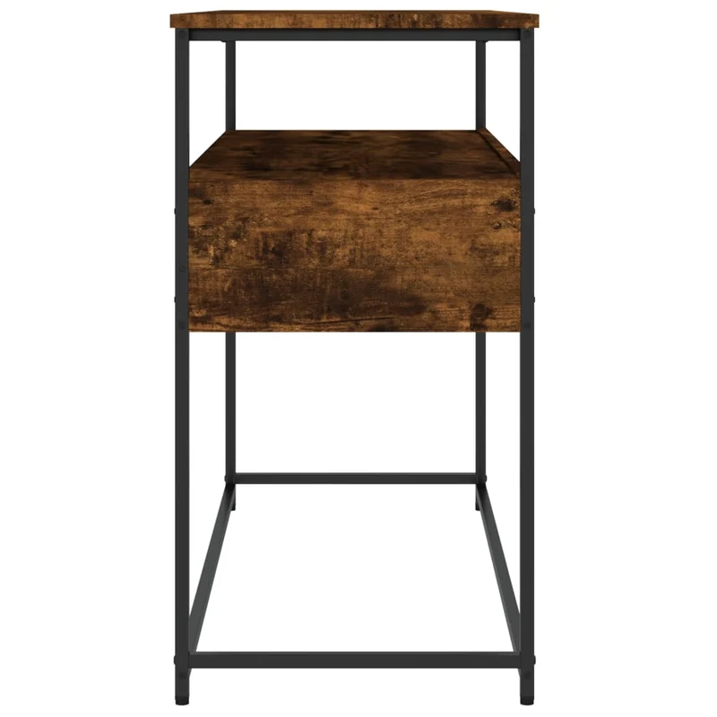 Table d'appoint console pratique avec tiroirs pour une entrée organisée 100 x 40 x 75 cm bois d'ingénierie marron et métal DEC031774