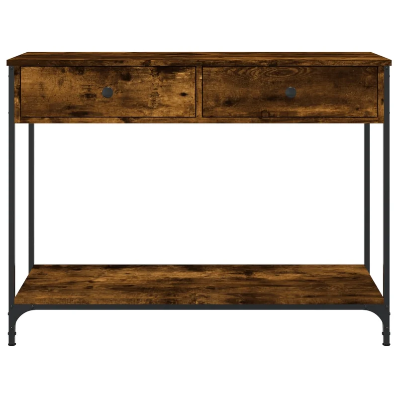 Table d'appoint console avec tiroirs pratique pour une entrée organisée 100 x 34,5 x 75 cm bois d'ingénierie brun DEC031764