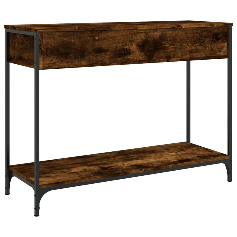Table d'appoint console avec tiroirs pratique pour une entrée organisée 100 x 34,5 x 75 cm bois d'ingénierie brun DEC031764