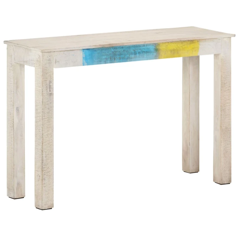 Table d'appoint console pratique pour une entrée organisée 115 x 35 x 77 cm bois de manguier blanc DEC031697