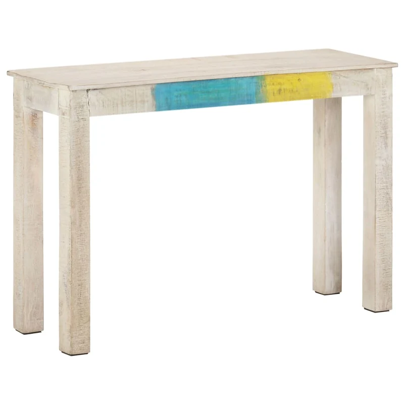 Table d'appoint console pratique pour une entrée organisée 115 x 35 x 77 cm bois de manguier blanc DEC031697