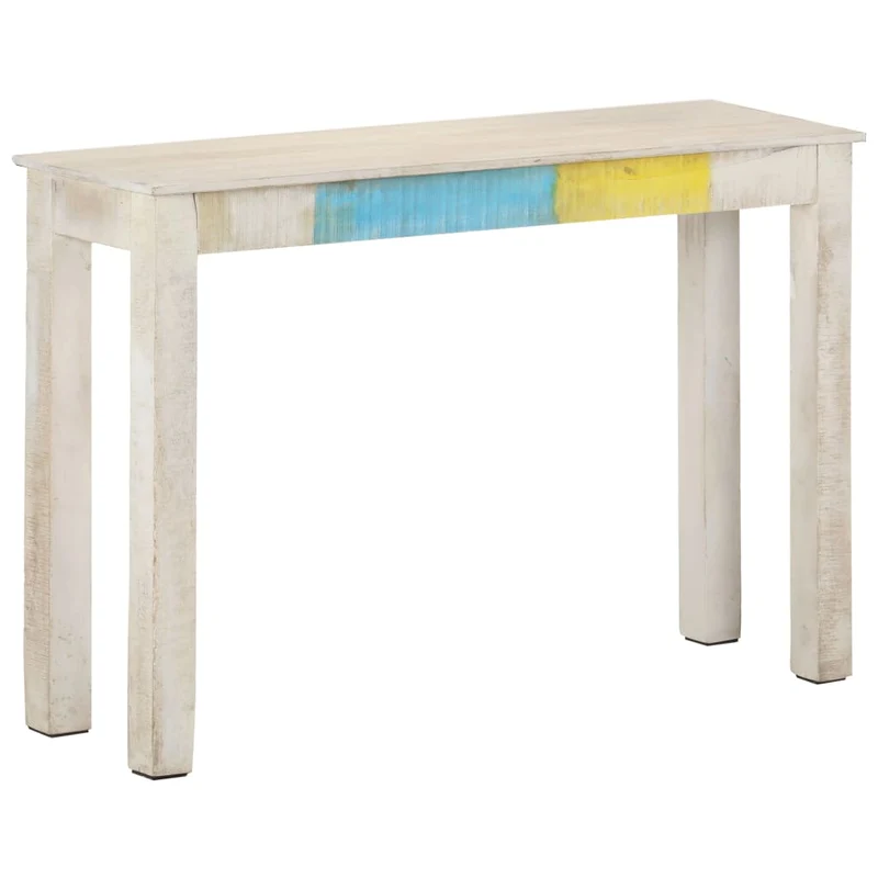 Table d'appoint console pratique pour une entrée organisée 115 x 35 x 77 cm bois de manguier blanc DEC031697