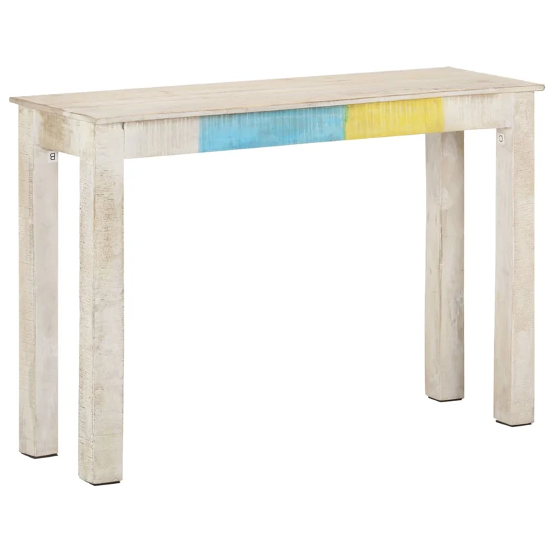 Table d'appoint console pratique pour une entrée organisée 115 x 35 x 77 cm bois de manguier blanc DEC031697