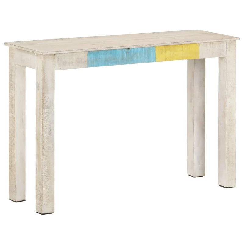 Table d'appoint console pratique pour une entrée organisée 115 x 35 x 77 cm bois de manguier blanc DEC031697
