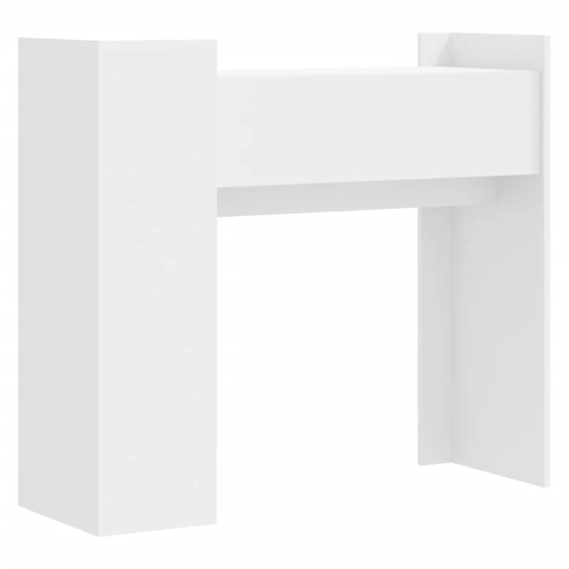 Table d'appoint console pratique pour une entrée organisée 100 x 35 x 90 cm bois d’ingénierie blanc DEC031681