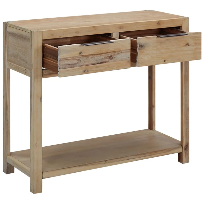 Table d'appoint console pratique avec tiroirs pour une entrée organisée 82 x 33 x 73 cm bois d'acacia massif brun DEC031578